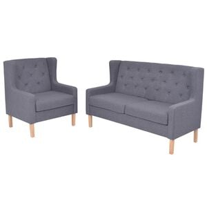 Ensemble de canap&eacute;s 2 pcs tissu gris