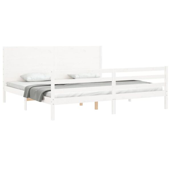 vidaXL Cadre de lit sans matelas blanc 200x200 cm bois massif