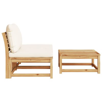 vidaXL Salon de jardin 3 pcs avec coussins bois massif d'acacia