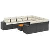 vidaXL Salon de jardin 11 pcs avec coussins noir r&eacute;sine tress&eacute;e