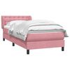 vidaXL Sommier &agrave; lattes de lit avec matelas rose 100x220 cm velours