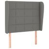 vidaXL T&ecirc;te de lit avec oreilles Gris fonc&eacute; 83x23x118/128 cm Tissu