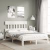 vidaXL Cadre de lit sans matelas blanc 140x190 cm bois de pin massif
