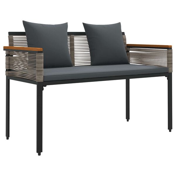 vidaXL Banc ext&eacute;rieur Gris et Gris fonc&eacute; 117 x 54 x 74.5 cm polyrotin