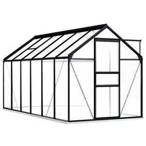 vidaXL Serre avec cadre de base Anthracite Aluminium 7,03 m&sup2;