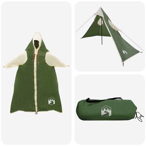 vidaXL Poncho de pluie 2-en-1 avec capuche 262 x 126 x 130 cm Vert
