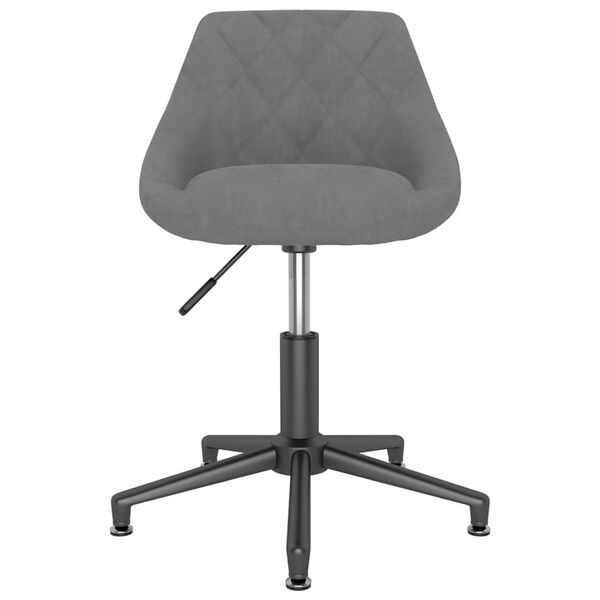 vidaXL Chaise pivotante de salle &agrave; manger Gris clair Velours