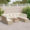 vidaXL Ensemble de canapé de jardin 10 pcs Beige et blanc