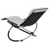 vidaXL Chaise longue d'ext&eacute;rieur avec coussin Acier Cr&egrave;me