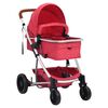vidaXL Poussette pour b&eacute;b&eacute; 3-en-1 Rouge Aluminium