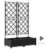 vidaXL Cache-pot de jardin 2 pc Noir 80 x 40 x 126 cm PP