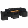 vidaXL Salon de jardin 7 pcs avec coussins noir r&eacute;sine tress&eacute;e