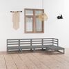 vidaXL Salon de jardin 5 pcs Gris Bois de pin massif