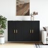 vidaXL Armoires murales 2 pcs noir bois d'ing&eacute;nierie
