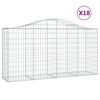 vidaXL Paniers &agrave; gabions arqu&eacute;s 18 pcs 200x50x100/120 cm fer galvanis&eacute;