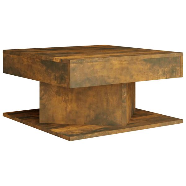 vidaXL Table basse Ch&ecirc;ne fum&eacute; 57x57x30 cm Bois d'ing&eacute;nierie