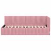 vidaXL Cadre de lit d'angle Rose 80 cm x 200 cm Velours