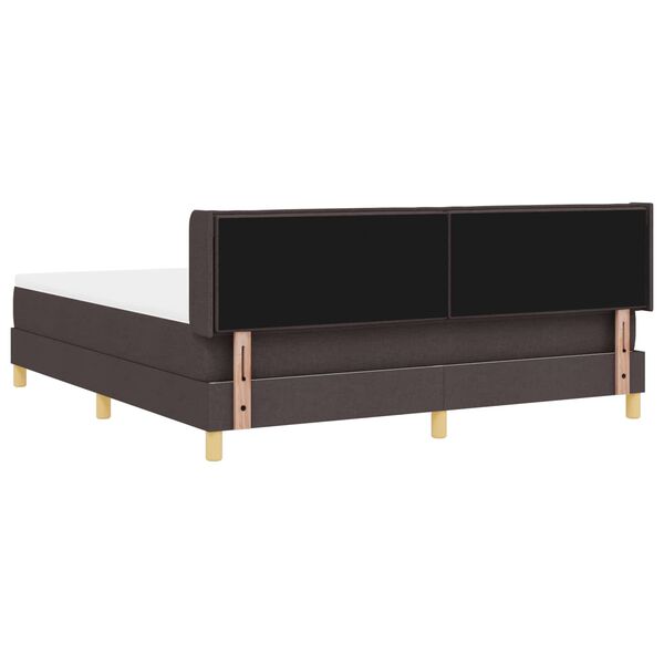 vidaXL Lit &agrave; ressorts avec matelas Marron fonc&eacute; 200 x 180 cm Polyester