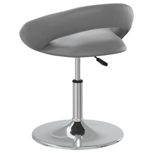 vidaXL Chaise pivotante de salle &agrave; manger Gris Similicuir