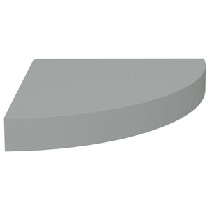 vidaXL &Eacute;tag&egrave;re d'angle flottante gris 25x25x3,8 cm MDF