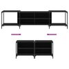 vidaXL Meuble TV noir 203x37x50 cm bois d'ing&eacute;nierie