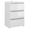 vidaXL Table de chevet Blanc brillant 40x35x62,5 cm Agglom&eacute;r&eacute;
