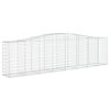 vidaXL Panier de gabions arqu&eacute; 400x50x100/120 cm Fer galvanis&eacute;