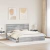 vidaXL Lit de Rangement Gris Sonoma 180 x 200 cm Bois d'ing&eacute;nierie