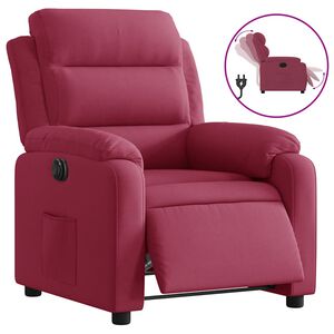 vidaXL Fauteuil inclinable &eacute;lectrique rouge bordeaux velours