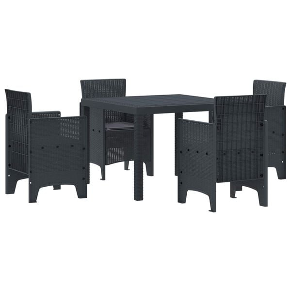 vidaXL Ensemble de salle à manger pour jardin 5 pcs Anthracite