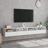 vidaXL Meubles TV muraux 2 pcs blanc 100x30x30 cm bois d'ing&eacute;nierie