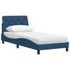 vidaXL Lit avec matelas bleu 90x190 cm tissu