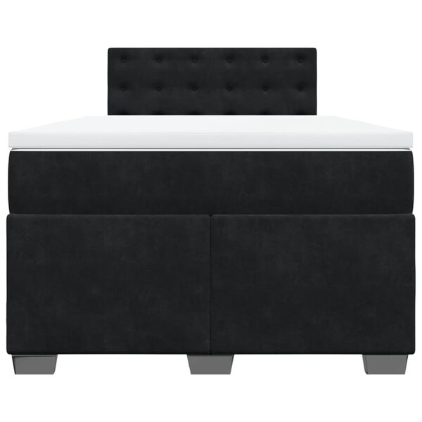 vidaXL Sommier &agrave; lattes de lit avec matelas Noir 120x200 cm Velours