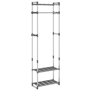 vidaXL Porte-v&ecirc;tements &agrave; 3 niveaux Argent&eacute; 59x29x192 cm Aluminium