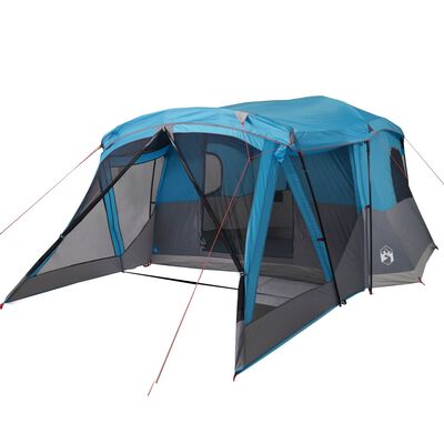 vidaXL Tente de camping avec porche 4 personnes bleu imperméable