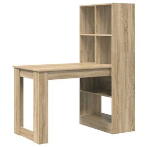 vidaXL Bureau Ch&ecirc;ne Sonoma Bois d'ing&eacute;nierie 122 x 67 x 145 cm