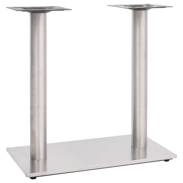 vidaXL Pied de table de bistro Argenté 70x40x72 cm Acier inoxydable
