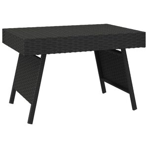 vidaXL Table d'appoint pliable noir 60x40x38 cm r&eacute;sine tress&eacute;e