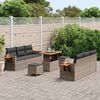 vidaXL Ensemble de canap&eacute; de jardin avec coussin 9 pcs Gris