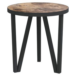 vidaXL Table &agrave; th&eacute; Noir et jaune &Oslash;35 cm MDF