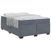 vidaXL Cadre de lit avec matelas Gris fonc&eacute; 160 x 200 cm tissu