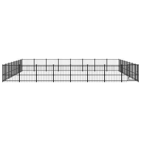 vidaXL Chenil d'ext&eacute;rieur pour chiens Acier 60,22 m&sup2;