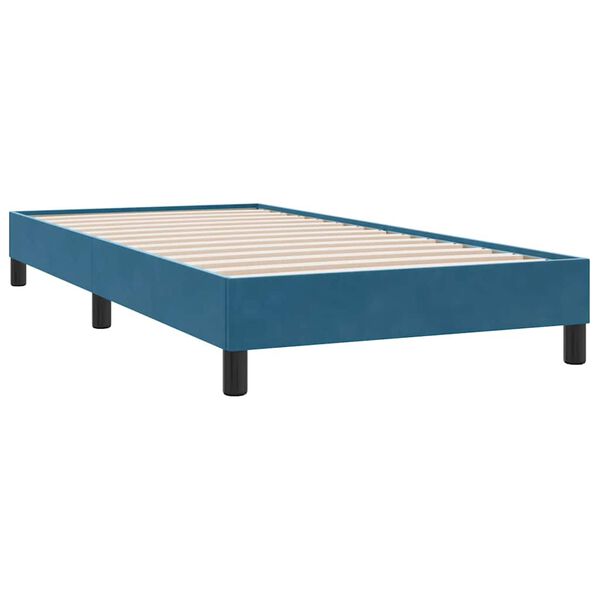 vidaXL Cadre de lit sans matelas bleu fonc&eacute; 100x220 cm velours