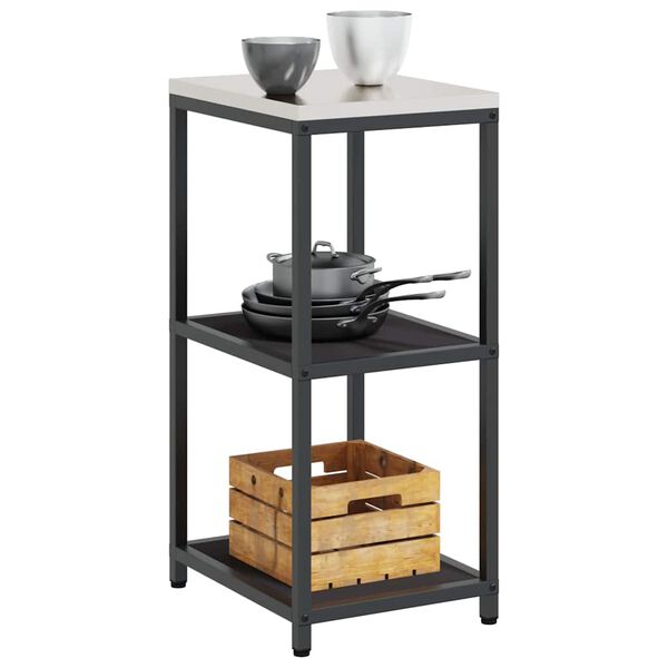 vidaXL Rangement de cuisine avec &eacute;tag&egrave;re Noir 60 x 50 x 92 cm Acier
