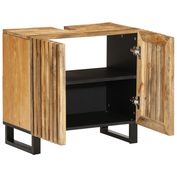 vidaXL Armoire lavabo de salle de bain 62x34x58cm manguier massif brut