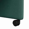 vidaXL Chaises de Salle &agrave; Manger avec Roues 2 pcs Vert fonc&eacute; tissu