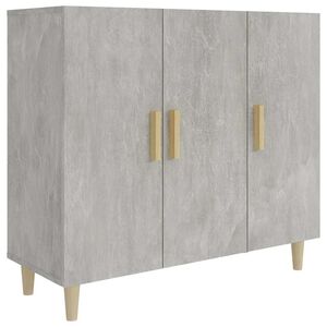 vidaXL Buffet gris b&eacute;ton 90x34x80 cm bois d'ing&eacute;nierie