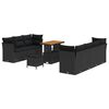 vidaXL Ensemble de canap&eacute; de jardin 10 pc Noir polyrotin
