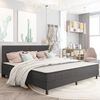 vidaXL Sommier &agrave; lattes de lit sans matelas gris tissu 200x200 cm