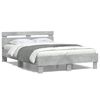 vidaXL Cadre de lit avec LED sans matelas gris b&eacute;ton 135x190 cm